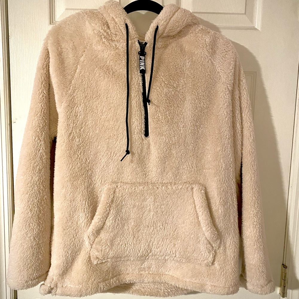 NWOT PINK Teddy Half-zip Pullover